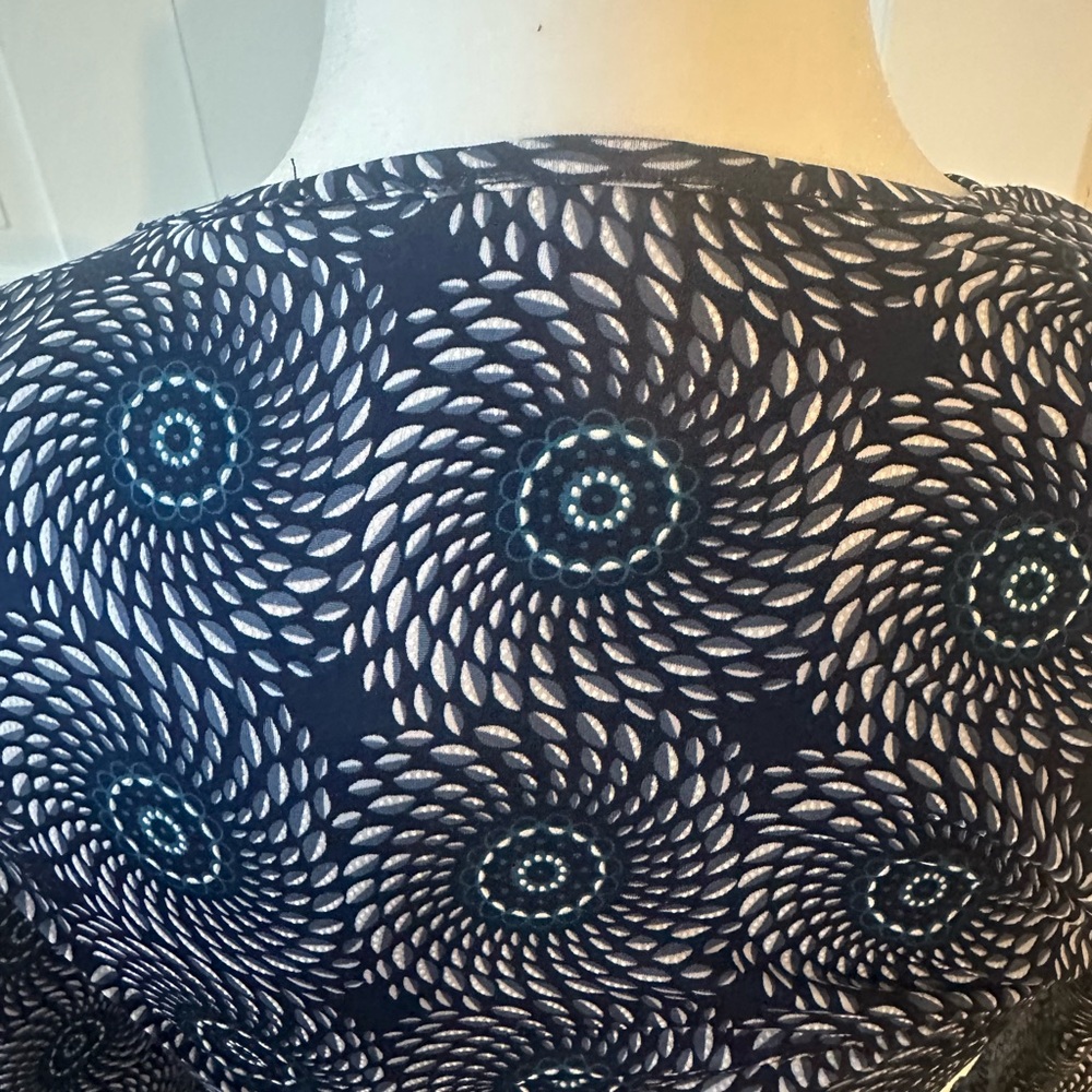 Mare Blu St. Tropez Navy/white Patterned V-Neck wrap Midi Dress Sz S - Picture 3 of 12